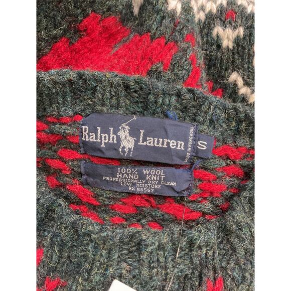 Ralph Lauren 'Printed' Black Crewneck Wool Sweater Size S - NWT - Picture 3 of 3